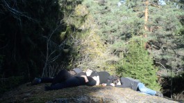 group picture in the forest, publishing as a site of collectivization, praksis oslo Artist  Eva Funk